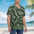 thumbnail image 2 of Lsque Green Snakeskin pattern Hawaiian Shirt for Men, Unisex Summer Beach Casual Short Sleeve Button Down Shirts-Large, 2 of 9