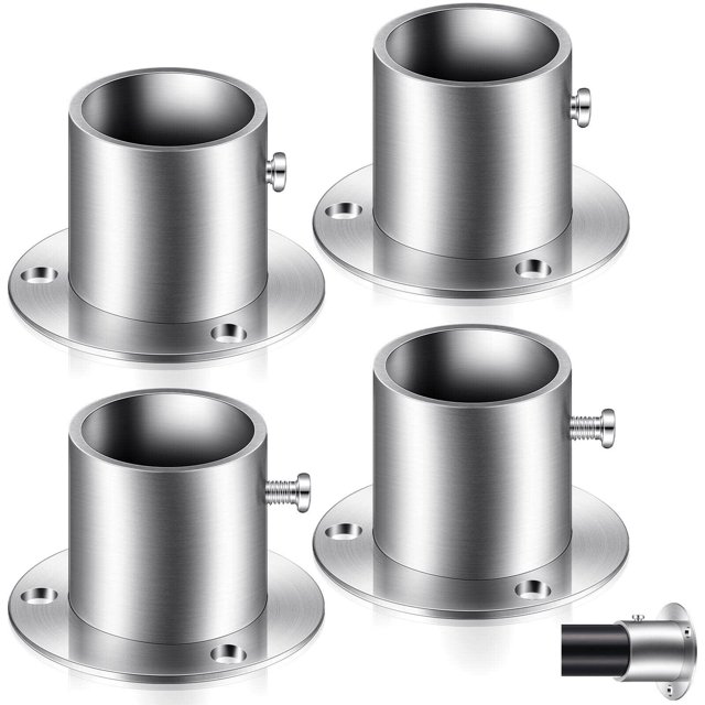 4 Packs Support de Tringle de Placard en Acier Inoxydable Support de Tringle de Piscine Réglable Support de Montage au Plafond Support de Tringle de Placard Support de Tringle de Garde-Robe Bride de Tuyau
