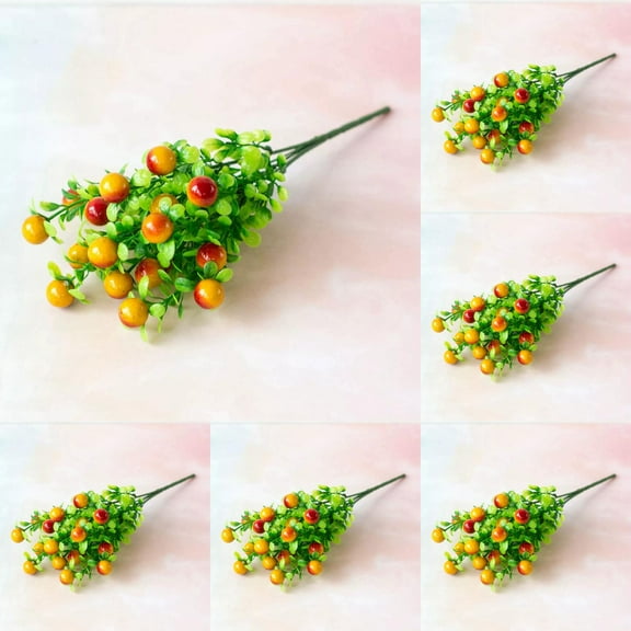 13.7 Inch Artificial Red Berry Stems with Green Leaves Fake Berry Picks Holly Branches for Christmas Tree Xmas Wreath Floral Arrangements Holiday DIY Crafts Home Decor