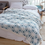 LOMAO Sherpa Fleece Blanket Soft Plush Throw Blanket Dual Sided Cozy Blankets for Bed Couch Sofa(Light Blue,51x63)