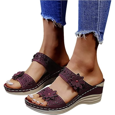

Lausiuoe Womens Sandals With Arch Support Plantar Fasciitis Orthopedic Flip Flops Comfortable Walking Orthotic Slide