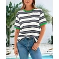 thumbnail image 7 of BTFBM Summer Tops for Women Crewneck Short Sleeve Striped T Shirts Casual Spring Clothes Color Block Basic Tee Blouses, 7 of 7