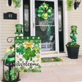 thumbnail image 5 of Welcome St. Patricks Day Garden Flag Double Sided, Shamrock Clover Gold Coins Green Bow Decorative Yard Outdoor Home Small Decor, Irish Spring Holiday Outside Decoration 12 x 18, 5 of 6