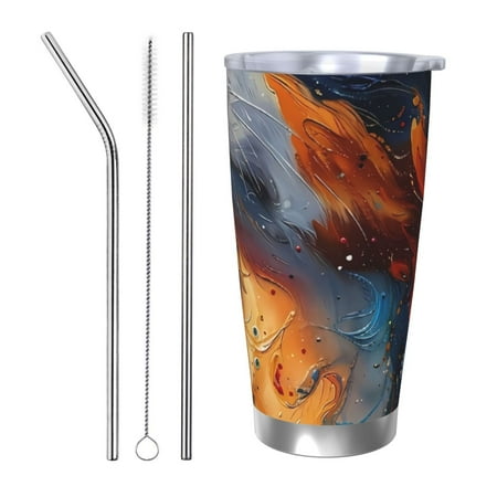 

Tideii Cosmic Dog Starry Night for 20OZ Car Cup Stainless Steel Cold and Hot Cup with Lid Suitable for Outdoor and Home Unisex-Straw Three-piece Set