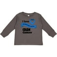 thumbnail image 3 of Inktastic I Love Someone with Colon Cancer blue heart ribbon Boys or Girls Long Sleeve Toddler T-Shirt, 3 of 5