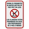 thumbnail image 1 of Diving Is Prohibited In Water Depths Of Five Feet Or Less Sign, Pool Sign,, 1 of 1