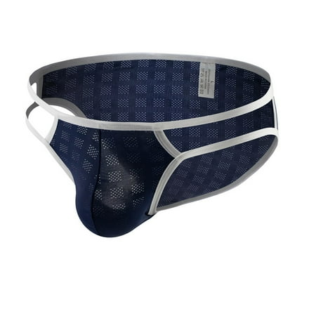 

Men Underwear Briefs Breathable Waist Hollow Out Bulge Pouch G-String Panties