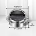 thumbnail image 1 of Couvercle de Ventilation, Évent de Séchage Mural en Acier Inoxydable Rond pour Système HVAC, 1 of 5