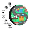 thumbnail image 6 of DouZhe Waterproof Spare Tire Cover, Cartoon Town Street Road Prints Adjustable Wheel Covers Fit for Jeep Trailer RV SUV Car, 15 inch, 6 of 7