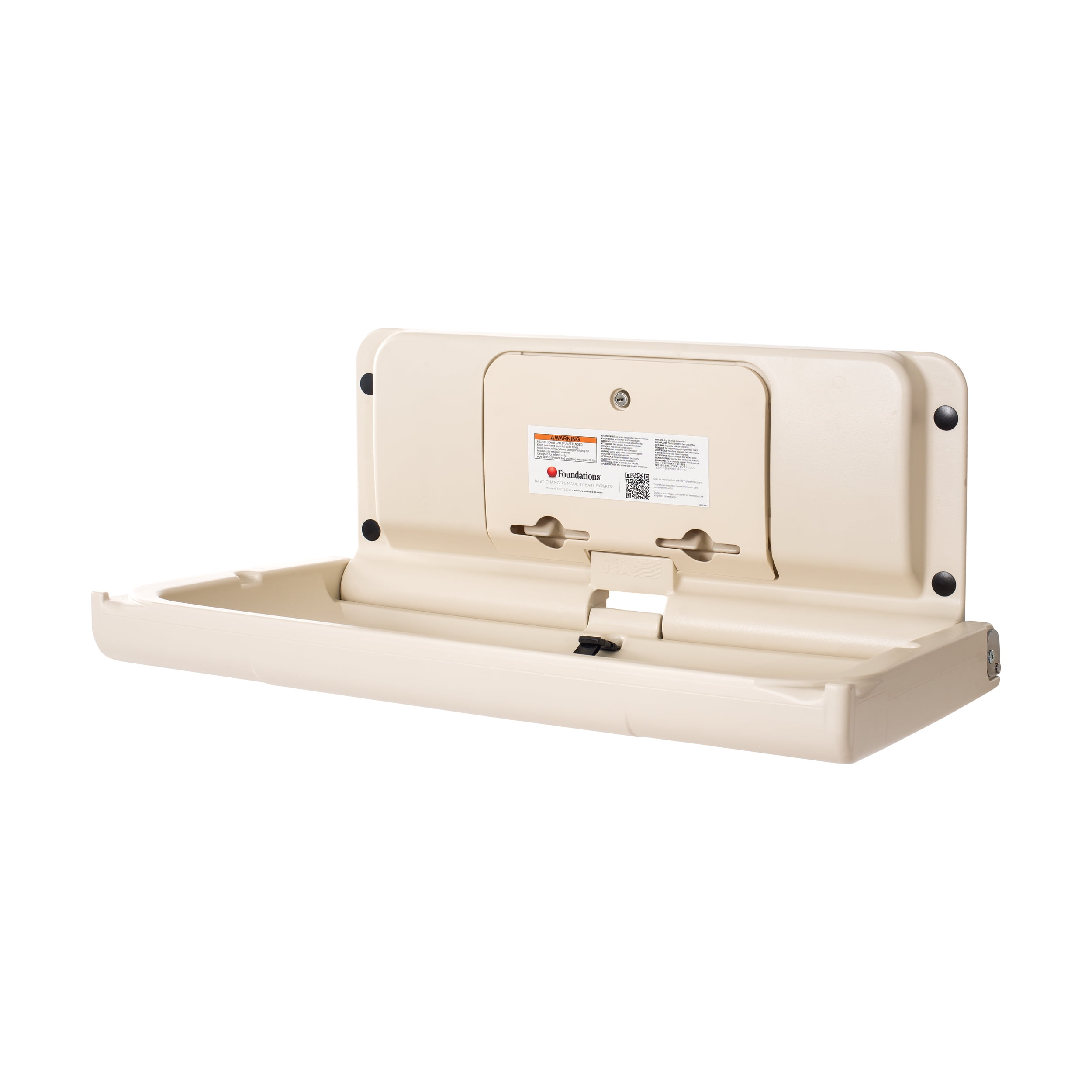 Foundations Ultra Horizontal Baby Changing Station, EZ Mount Backer Plate Included, Off-White (200-EH-08)