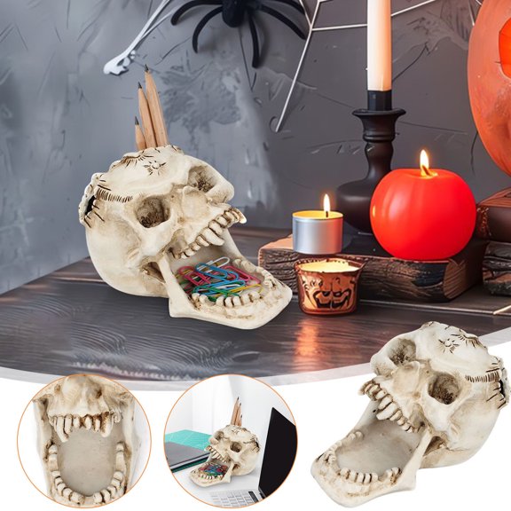 XGFHYJEH Halloween Skull Decorations Indoor, Halloween Organizer Decoration Ornament for Indoor Outdoor, Halloween Scary Decor for Home Outside Yard Lawn Garden Party