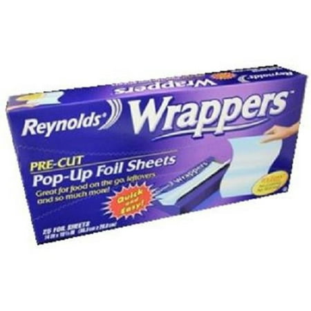 Pop Up Foil Sheets Product Of Reynolds, Wrappers Pre-Cut Foil Sheets, Count 1 - Aluminum Foil Paper / Grab Varieties & Flavors ()