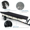 thumbnail image 5 of Waterproof Boat Cover, 14FT Trailerable Boat Cover 210D Heavy Duty Bass Boat Covers, All-Weather Mooring Cover Outdoor Protection Fits V-Hull, Tri-Hull, Runabout, Black, 5 of 7