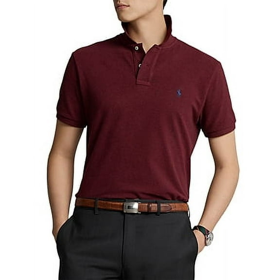 Polo Ralph Lauren Men's Cotton Custom Slim Fit Short Sleeve Polo Shirt Wine XL