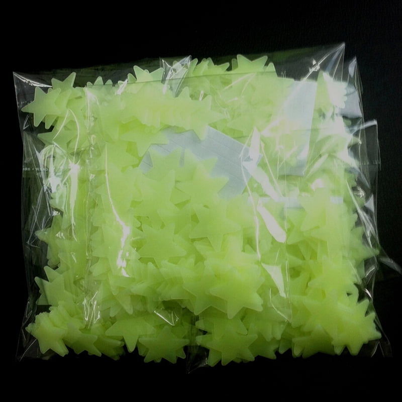 100pcs Glow In The Dark Stars Shape Stickers For Home