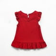 thumbnail image 4 of LLYWEY Toddler Girls Ruffle Tops, Baby Girl Linen Ruffles Hem Sleeveless T-Shirts, Kids Solid Color Keyhole Back Summer Round Neck Sleeveless Loose Casual Blouses Shirts, Style-T-12, Red, 3T, 4 of 9