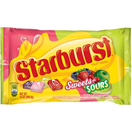 Starburst Sweets + Sours Fruit Chews Candy, 14 oz - Walmart.com