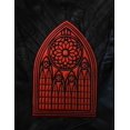 thumbnail image 2 of XL Cathedral Window Red Glitter Holo Vinyl Embroidered Iron On Patch, 2 of 7