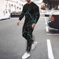 thumbnail image 2 of NaWent Men's Tracksuit 2 Piece Fall Fashion 3D Print Sweatsuit Set Causal Long Sleeve Pullover Sport Sweatpant Outfits Green 10(XXL), 2 of 5
