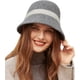 thumbnail image 1 of Sombrero Cloche para Mujer Bombín 100% Lana Elegante Sombrero Derby Estilo Vintage Sombrero De Invierno-Gris, 1 of 5