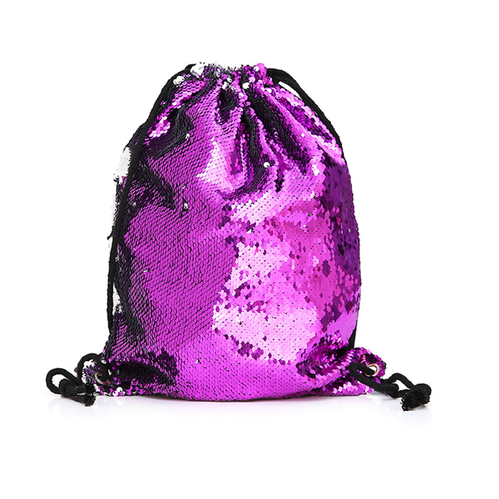 Hawaiian Sequin Reversible Flip Bag for Teens Birthday Gift Pineapple Drawstring Backpack for Girls Kids Beach Swim Bag 