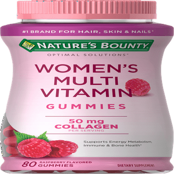 Nature's Bounty Optimal Solutions Women's Multi Gummies, Dietary Supplement, Raspberry Flavor, 80 Count
