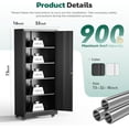 thumbnail image 3 of SOLAURA Rolling Metal Garage Storage Cabinet with Locking Doors and Adjustable Shelves, 73-inch Black Rolling Steel Tool Cabinet for Home Office, Garage, Warehouse, 3 of 9
