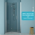 thumbnail image 2 of Frameless Shower Door 36"W x 72"H Fold Frameless Shower Door with Tempered Glass, Chrome,Sliding Shower Door, 2 of 11