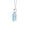 thumbnail image 2 of ANGARA Natural Oval 1.5 ct Aquamarine Pendant with Bezel-Set Diamond in 14K White Gold for Women (Size-9x7mm) | March Birthstone, Anniversary, Jewelry Gift for Women | Natural Aquamarine Necklace, 2 of 8
