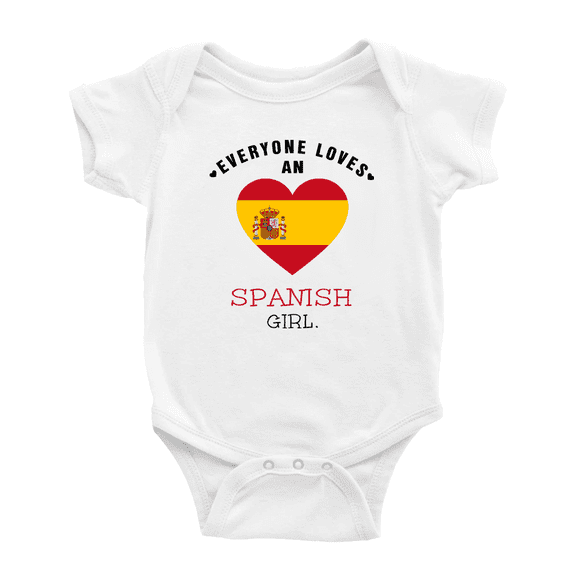 Everyone Loves an Spanish Girl Cute Baby Bodysuit Baby Clothes (White, 12-18 Months)