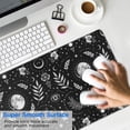 thumbnail image 4 of Long Mouse Pads for Desk,Black White Moon Leaf Flower Eye Pattern Desk Mats on Top Of Desks, Desk Mouse Pad Extra Large with 3mm Non-Slip Base and Stitched Edge for Gaming,Office,Work,Home 31.5"x11.8", 4 of 6