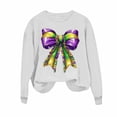 thumbnail image 6 of Sexlip Womens Long Sleeve Sweatshirt Decorative Bow Print Design Soft Fabric Relaxed Silhouette for Evening Occasions White XL, 6 of 6