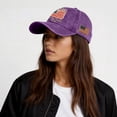 thumbnail image 6 of Evdexr 250th USA Anniversary Vintage Washed Denim Cap 1776-2026 We The People Patriotic American Flag Hat Fourth of July USA Cap Purple, 6 of 6