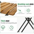 thumbnail image 4 of HLL 3 Pieces Bistro Set Outdoor Furniture Sets 2 Folding Chairs and Table Steel Frames and Weather-Resistant Wood Portable Design for Bistro & Balcony (Natural), 4 of 13
