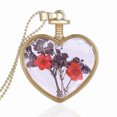 thumbnail image 3 of KDSJSXW Necklaces for Women Gold Heart Glass Dried Flower Necklace Natural Lace Flower Pendant Necklace Gold Layered Silver Necklaces for Women Gold Prom Jewelry Necklace Set(Purple1,One Size), 3 of 5