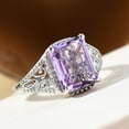 thumbnail image 4 of Amethyst Rings for Women Sterling Silver 925 with Platinum Plated - Daughters Mothers Engagement Promise Rings for Her - Gemstone Amethyst Jewelry Birthday Christmas Gifts for Women, 4 of 7