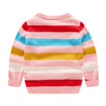 thumbnail image 3 of Hotiary 2-10 Years Toddler Kids Striped Cable Knit Sweater Boys Girls Long Sleeve Crew Neck Chunky Pullover Sweater, 3 of 16