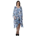 thumbnail image 2 of Moomaya Georgette Short Caftan Midi Dress Beach Swimwear Cover up Womens Kaftan, 2 of 6