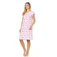 thumbnail image 2 of Lati Fashion Women Nightgowns Short Sleeve Female Nightgowns & Sleepshirts Pink L, 2 of 4