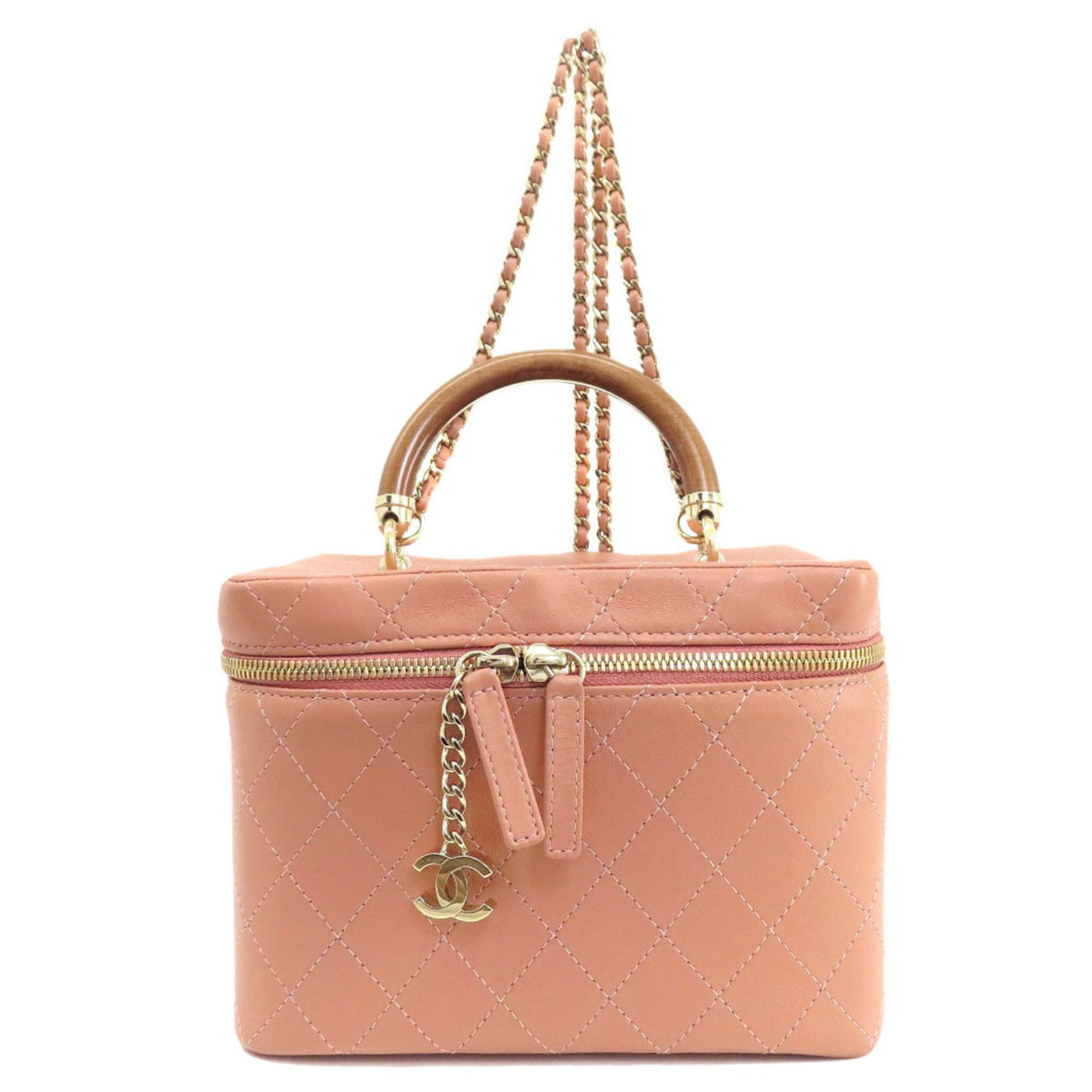 Pre-Owned CHANEL Vanity Handbag Calf Leather Women's (Good)