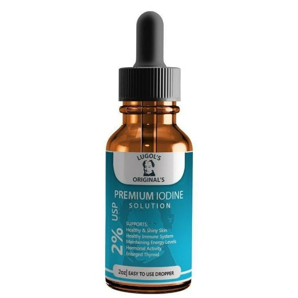 2 Lugols Iodine Solution Drops Thyroid Support Supplement 2oz
