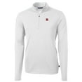 thumbnail image 2 of Men's Cutter & Buck White Rutgers Scarlet Knights Big & Tall Virtue Eco Pique Recycled Quarter-Zip Pullover Top, 2 of 3