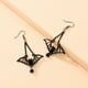 thumbnail image 4 of Pendientes negros retro de 2 piezas, pendientes de moda de murciélago extraño (negro) oso de fresa Electrónica, 4 of 5
