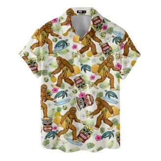 Mens Tiki Tropical Hawaiian Shirt, Funny Tiki Aloha Hawaiian