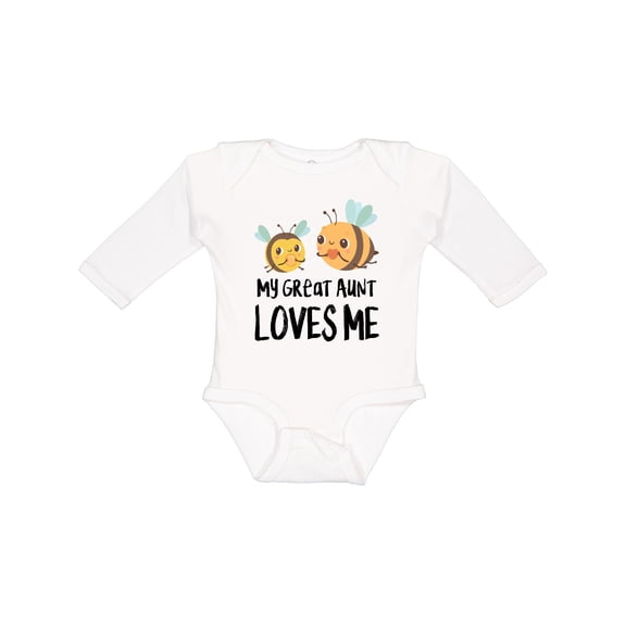Inktastic Bees My Great Aunt Loves Me Boys or Girls Long Sleeve Baby Bodysuit