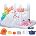 thumbnail image 3 of Toiyjofe White Bounce House with 400W Blower, 10x10ft Inflatable Bouncer with Slide and  Ball Pit for Kids 3–6, Indoor Outdoor Party Use, 3 of 11