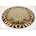 thumbnail image 4 of Unique Loom Wildlife Cheetah Border Design Rug 8' x 8' Round Ivory/Black, 4 of 10