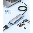 thumbnail image 3 of LENTION 3.3FT USB C Hub with HDMI,2 USB 3.0,Card Reader,Data/Charging Multiport Adapter for Laptop Docking Station Compatible MacBook,Windows,Chrome(C37,Gray), 3 of 13