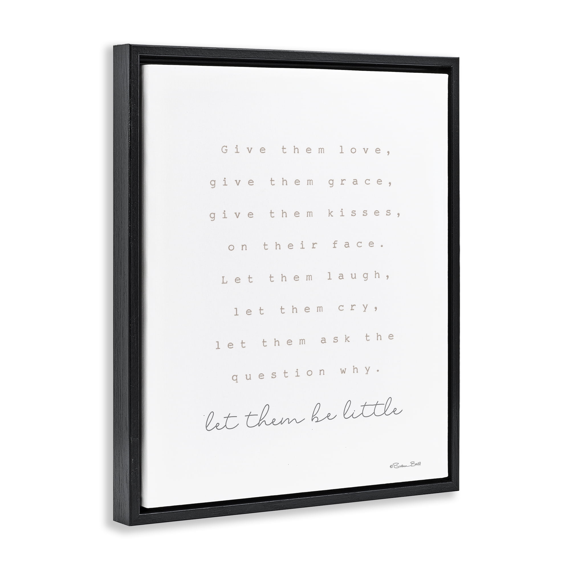 Stupell Industries Let Them Be Little Typography Painting Black Floater Framed Art Print Wall Art, 25 x 31