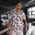 thumbnail image 3 of Wukai Vintage Butterflies Print Men's Short-Sleeved Mesh T-Shirt,Quick-Dry Short Sleeve Workout T-Shirt-, 3 of 8